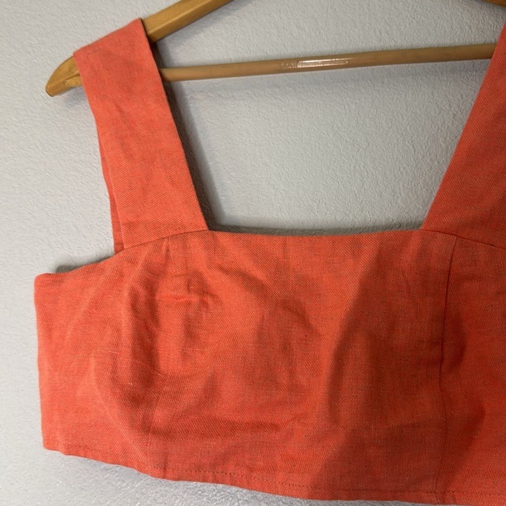 New Orange/Coral Bustier Crop Tank Top XS - Picture 3 of 12